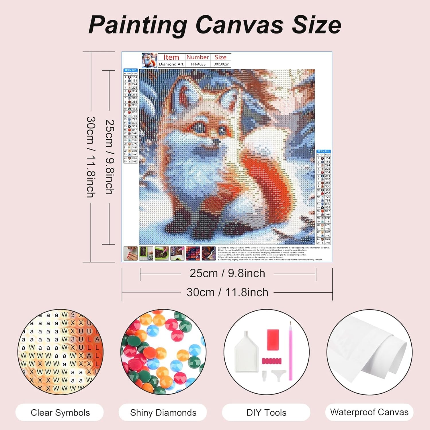 Diamond Painting Kits for Adults, Fox Diamond Art Kits for Beginners - DIY Full 