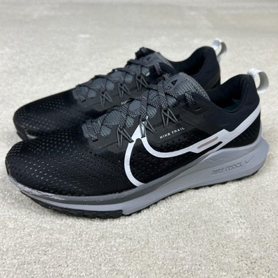 Nike React Pegasus Trail 4 Shoes Mens 10.5 Black Gray Trail Running Hiking