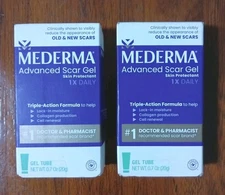 x2 Mederma Advanced Scar Gel Skin Protectant Reduce Appearance Of Old/New Scars