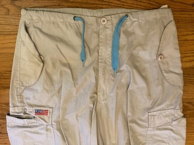 UFO Parachute Pants Light Blue Drawstring M Vintage 90s Cargo Y2K Rave Hip Hop