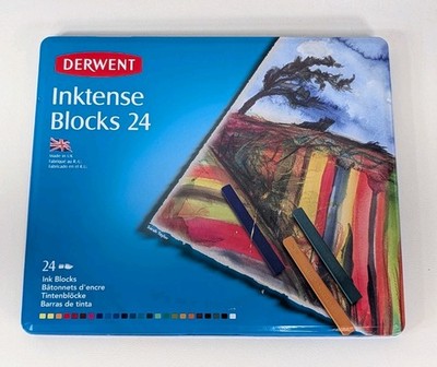 Derwent Inktense Blocks Tin - Set of 24 Colors - Made In England