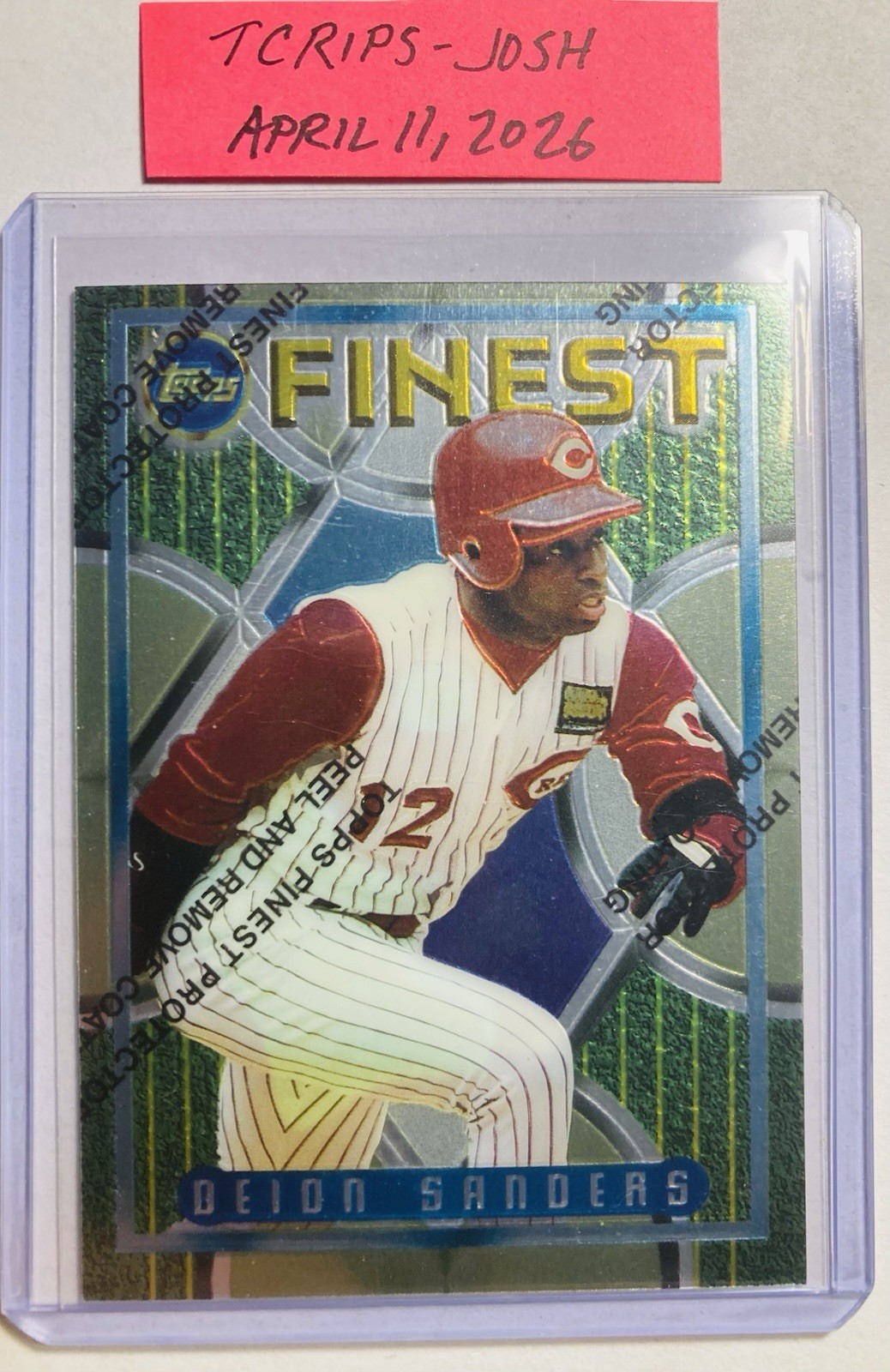1995 Topps Finest Deion Sanders #205 Refractor W/ Coating