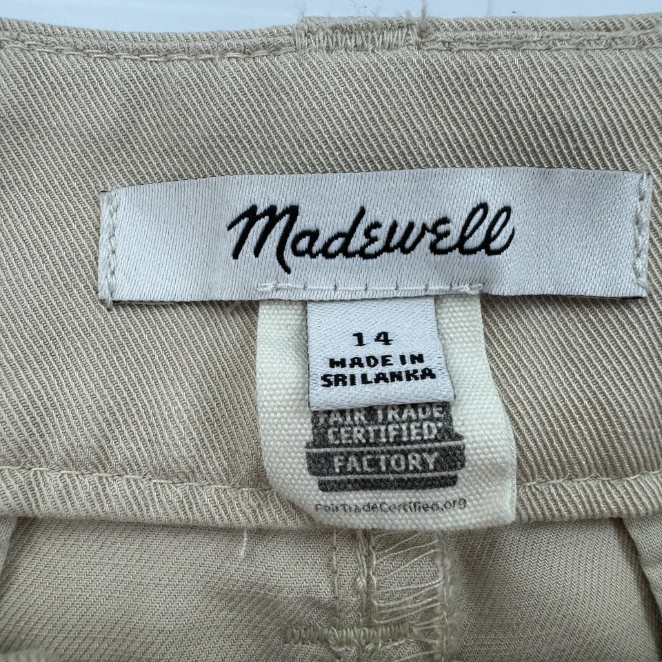 Pantalón Madewell The Harlow Pierna Ancha Beige Crema Mezcla Lino Talla 14 Foto 2 de 4