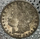 1897O Toned Morgan Silver Dollar Uncertified About Uncirculated Condition