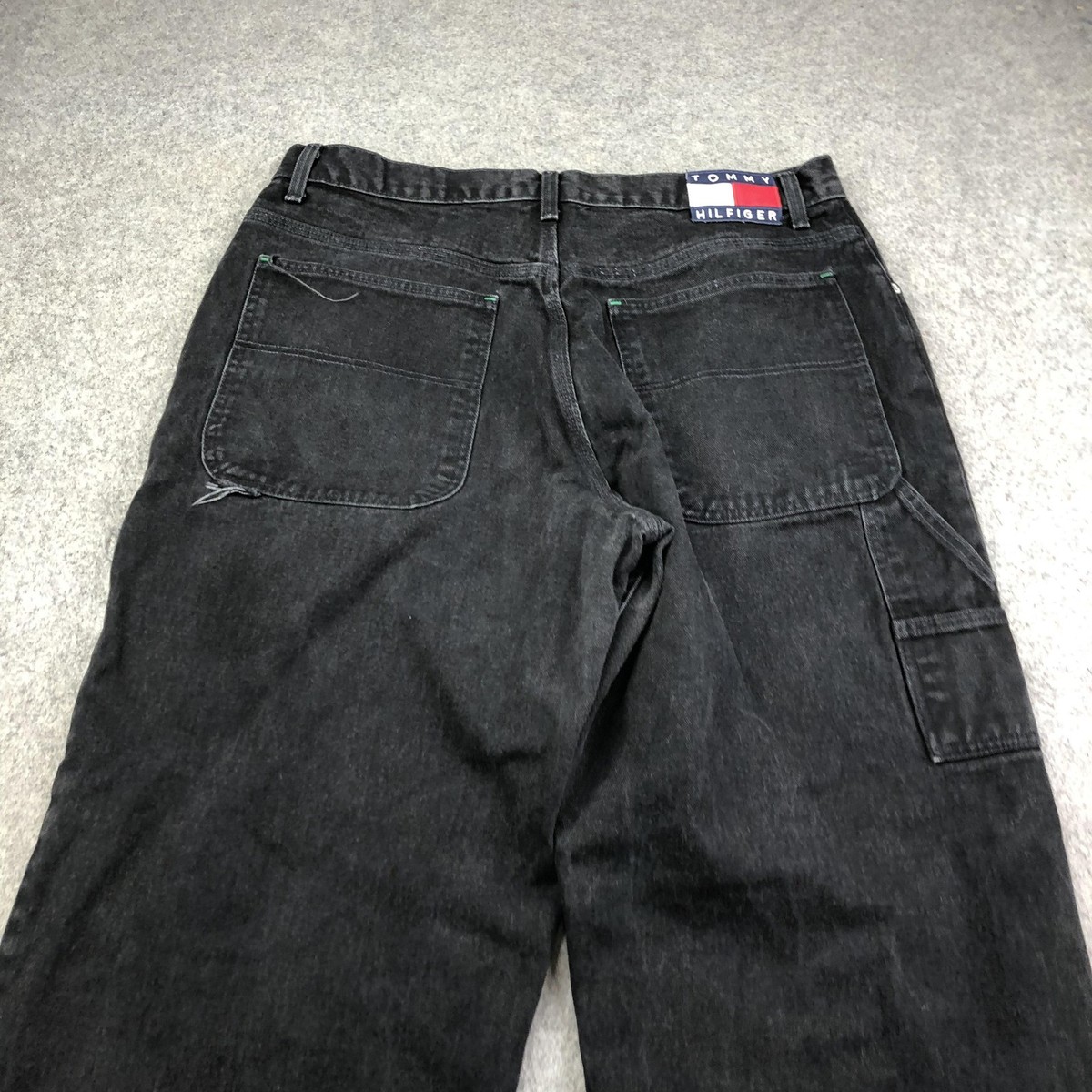 Vintage Tommy Hilfiger Jeans Mens 36x32 Black Wash Relaxed 