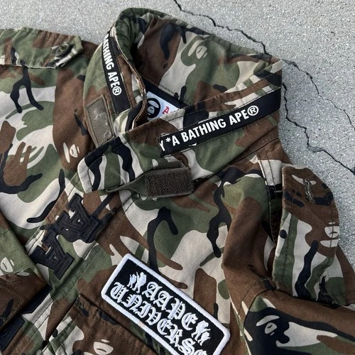 Vintage 2000’s Aape Bape Bathing Ape Full-Zip Military Camo Jacket L image 11