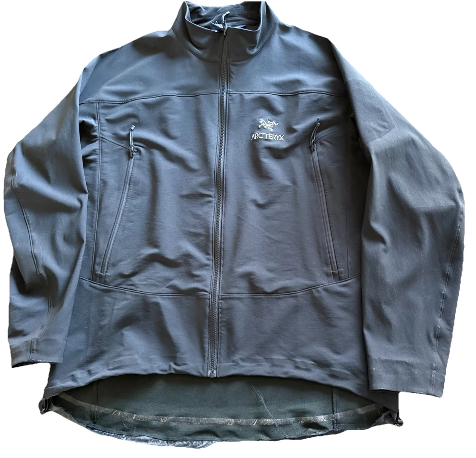 VTG Arc’teryx Gamma Jacket Mid 2010s Black 2XL Full Zip Softshell Wind Rain - Image 2 of 4