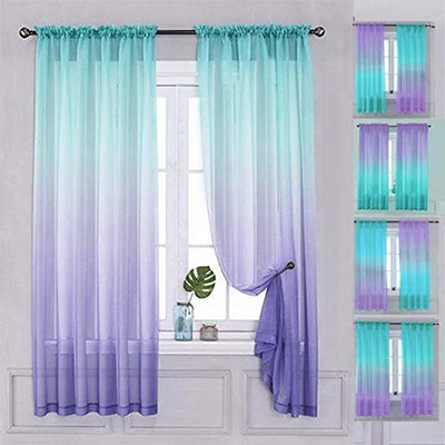 Semi Bedroom Curtains 63 Inch Length Sheer Rod Pocket Curtain Linen Teal Turquoi