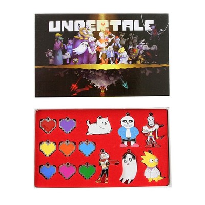 New UNDERTALE HEARTS Undertale 10 pcs. Pendant Keychain Set Game Characters