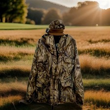 Cabela's Parka Mens XL Gore-Tex Hooded Advantage Wetlands Camo Plus Hat USA Made