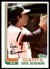 1982 .Topps Dave Bergman . San Francisco Giants #498