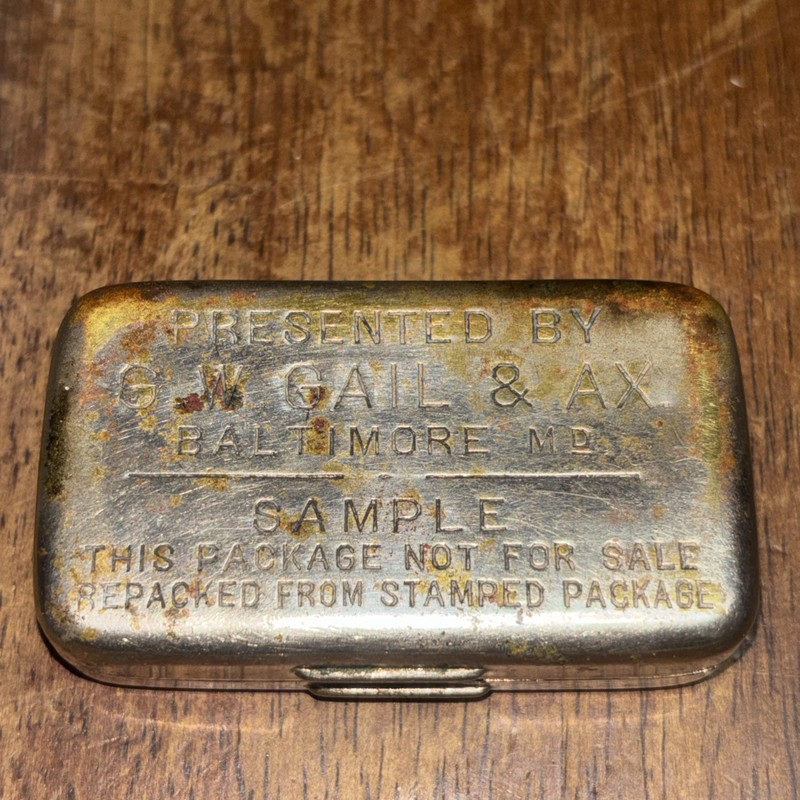 1890-1910 Gail & Ax Tobacco Sample 2.5“ X 1.5“