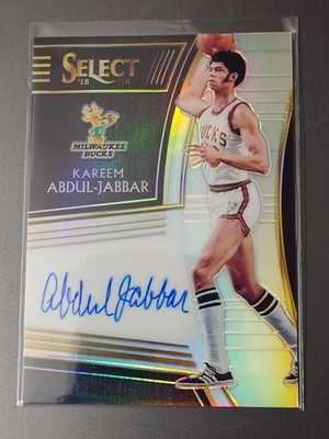 2018-19 Panini Select Signatures Silver Prizm Kareem Abdul-Jabbar Auto  /49 