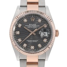 ROLEX Datejust 36 10P diamond 126231G slate Fluted motif 3-row oyster bracel...