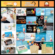 100 Birthday Cards with Envelopes - 20 Unique Designs, Bulk Assortment, 4x6