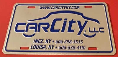 Car City LLC Dealership Booster License Plate Inez Louisa Kentucky EMBOSSED