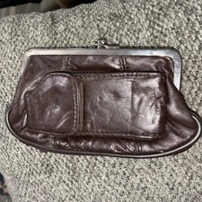 Genuine Brown Leather Women's Coin Purse Change Holder Wallet