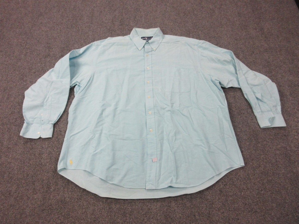 Ralph Lauren shirt vintage 【USA製】 Vintage Ralph Lauren Shirt Mens Big XL Blue Cotton Big Oxford