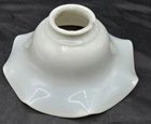 White Milk Glass Ruffle Petticoat Lamp Shade 2-3/16" fitter Antique