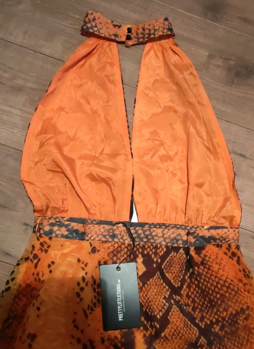 Leala Orange Snake Print Maxi Dress Size 10 P.L.T Brand New, Stunning,  Holiday | eBay UK