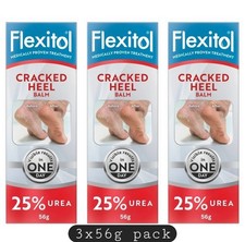 Image of 3x Flexitol Rescue Heel Balm 56g - Cracked Skin Moisturising Foot Cream 3x 56g