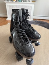 Impala Black High-Top Quad Roller Skates Lace-Up Boots with Wheels Pair