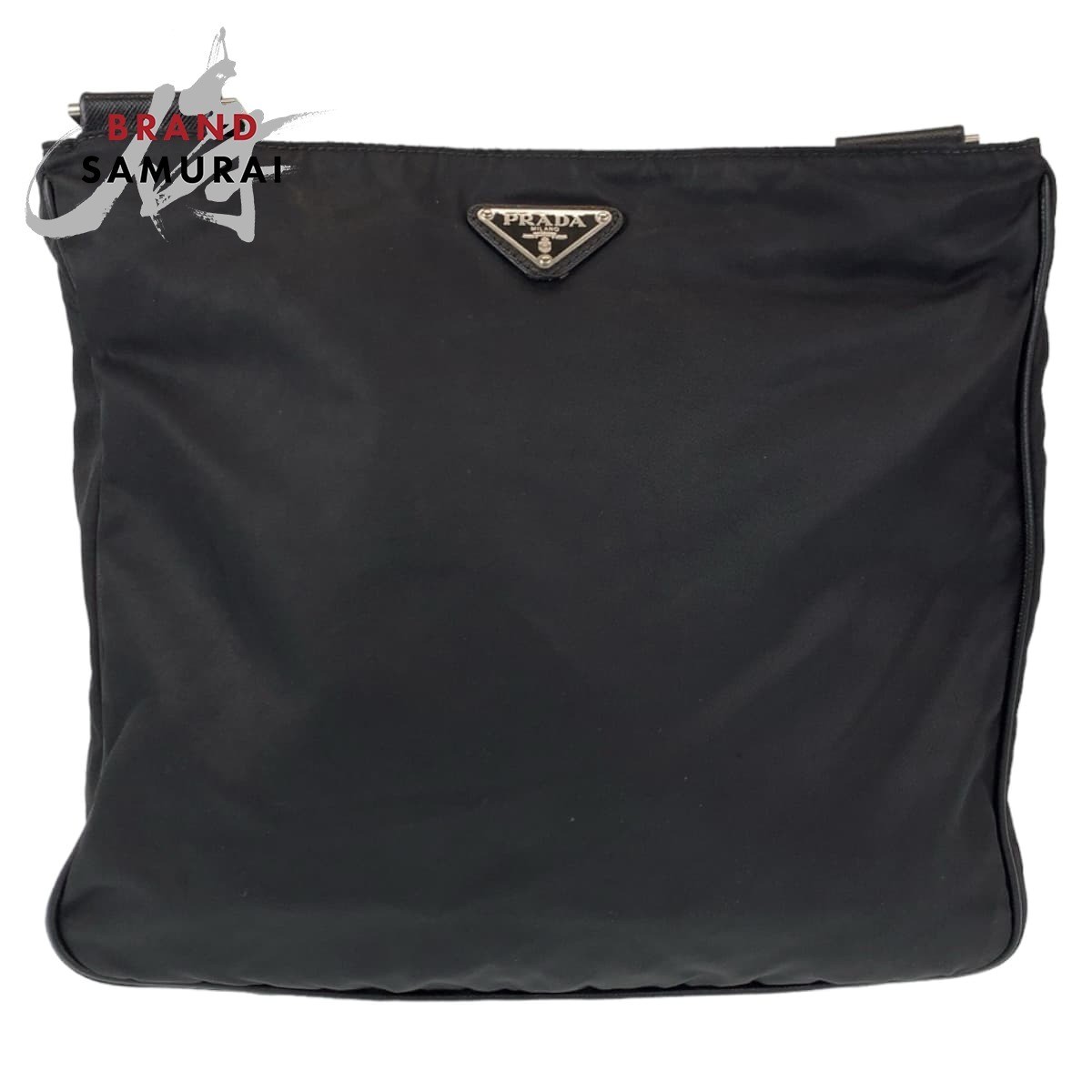 Prada Tessute Triangle Logo Black Nylon Shoulder Bag Messenger 503436