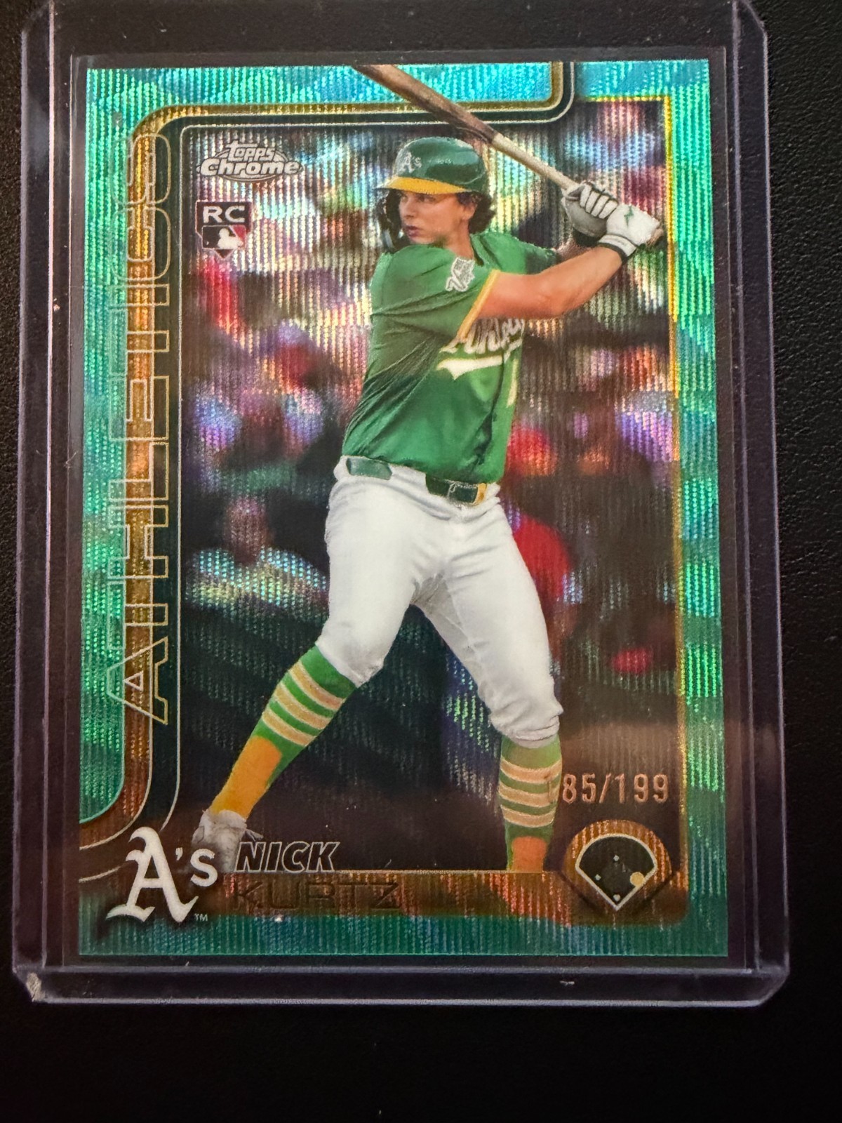 2025 Topps Chrome Update Nick Kurtz RC Aqua wave Refractor 185/199 USC178 A’s