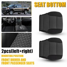 Black Left Right Bottom Cloth Seat Cover for 14-18 GMC Sierr 1500 2500 3500 HD E