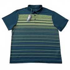 NWT Under Armour Mens Playoff Polo 2.0 Green Striped Size 2XL