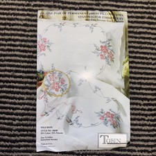 Tobin Premium Pillow Cases 2pk for Stamped Embroidery WILD ROSE w/Floss 
