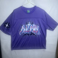 A.LAB Cracked Purple Mesh Jersey/Festival Wear/ Raves Size L Large