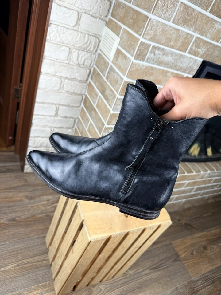 Mujer MOMA Cuero Azul Oscuro Cremallera Botines Talla US:10 EU:40 Foto 4 de 4