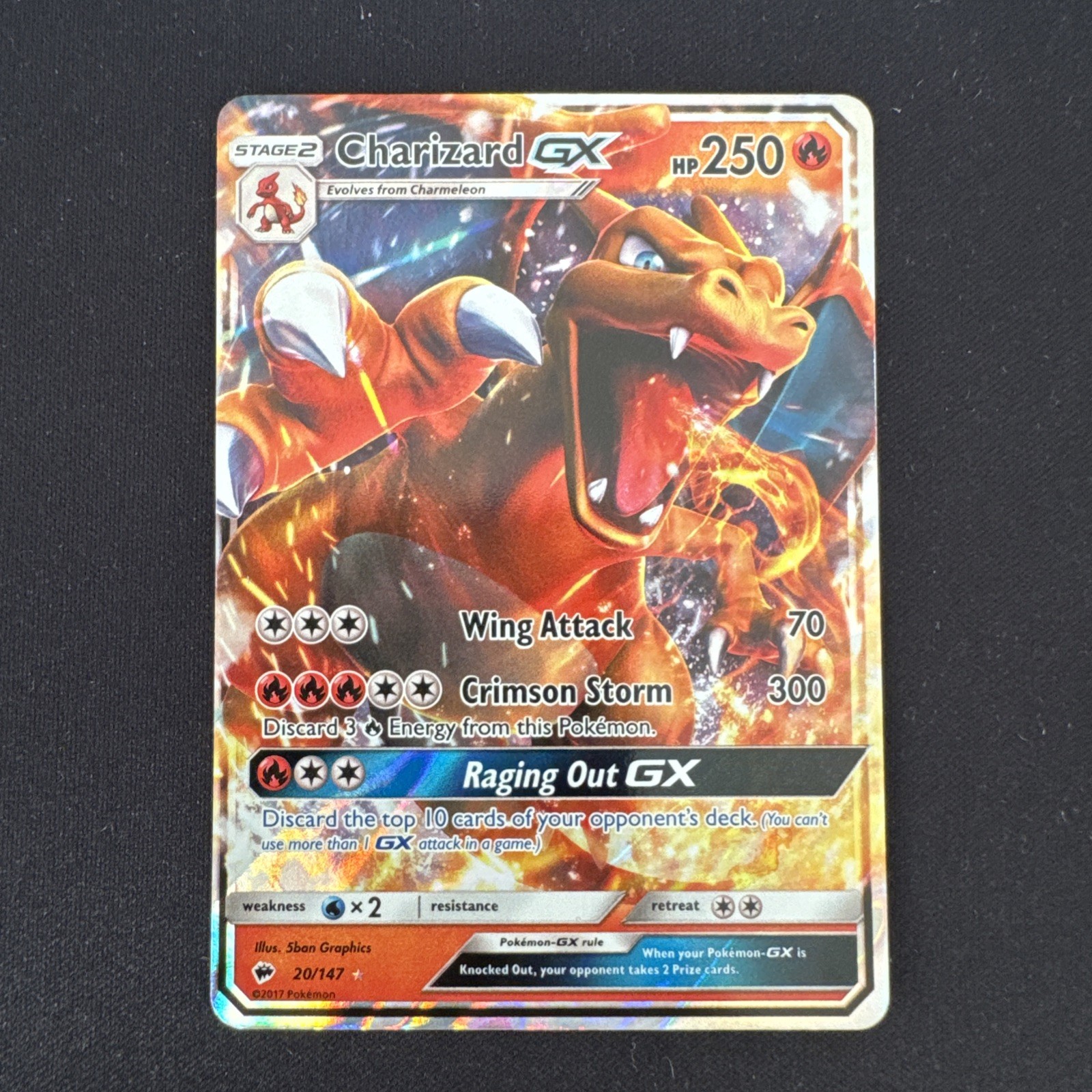 Charizard GX 20/147 Pokemon Burning Shadows Holo MP