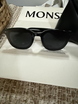 Gentle Monster Lang 01 Black Acetate Round Sunglasses 99.9% UV