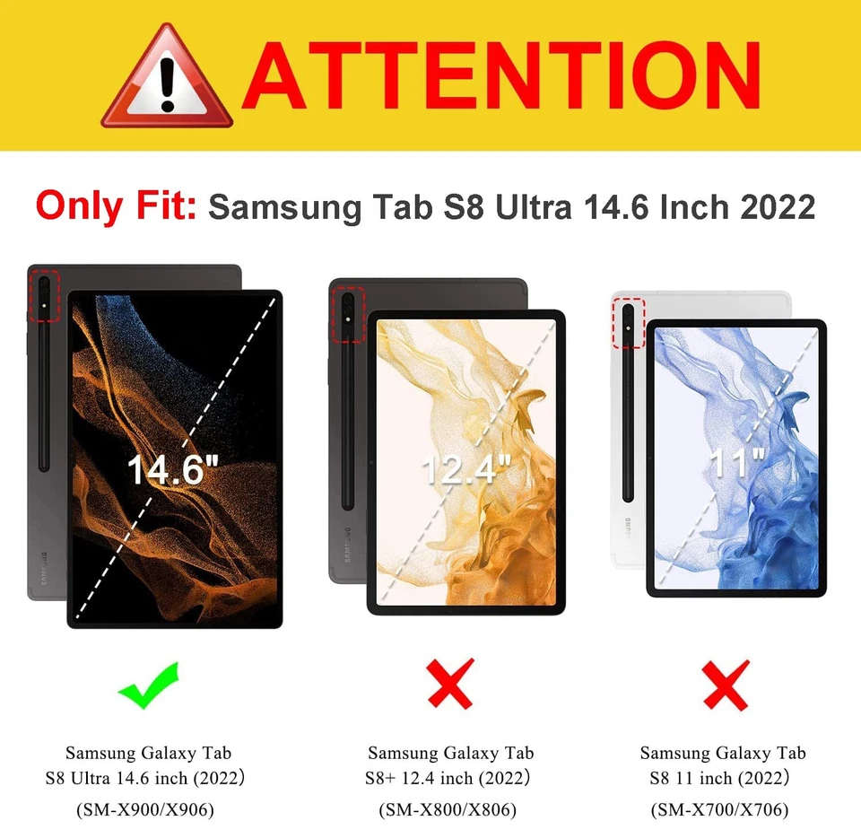 Backlit Touchpad Keyboard Case for Samsung Galaxy Tab S8 Ultra 2022 14.6 Inch... - Image 2 of 4