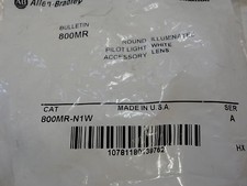 New, Free ship, Allen Bradley 800MR-N1W Ser A Round Pilot Light White Lens