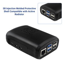 ABS Shell Raspberry Pi5 /5B Injection Molded Protective Shell w Active Radiator
