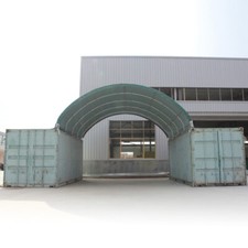 Copertura per container 6x6 m, PVC materiale sfuso silo capannone 2300N verde