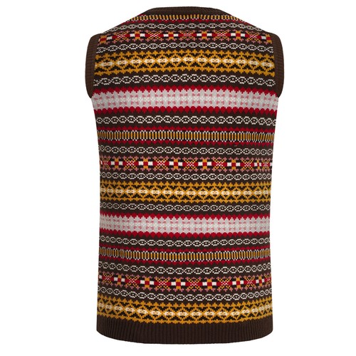 Unisex Herren Fairisle Weste Pullunder Vintage Ärmellos Strickpullover 50s 60s - Bild 13 von 52