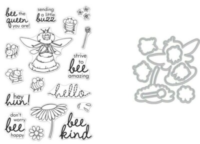 Hero Arts ''BEE THE QUEEN'' Clear Stamps Only OR Stamp & Dies Bundle 2021
