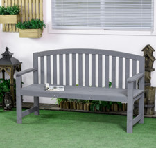 Rustic Garden Bench 2 Seater Wooden Patio Furniture Outdoor Park Love Seat Chair