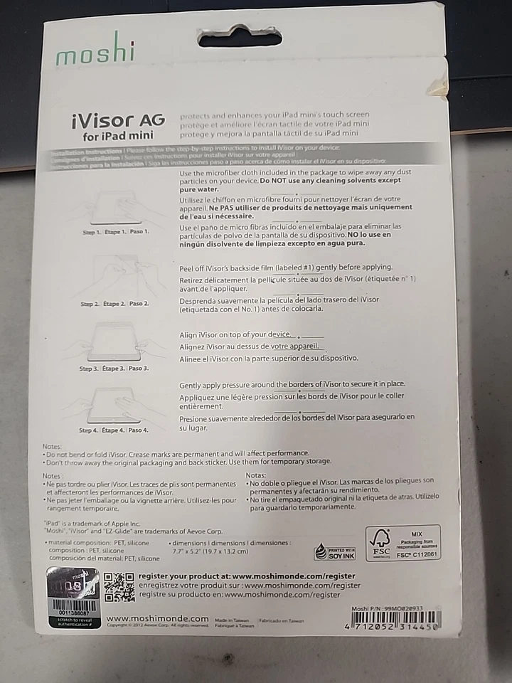 Moshi iVisor AG Screen Protector for iPad Mini 1st Gen(Matte) - Anti-Fingerprint - Image 3 of 3