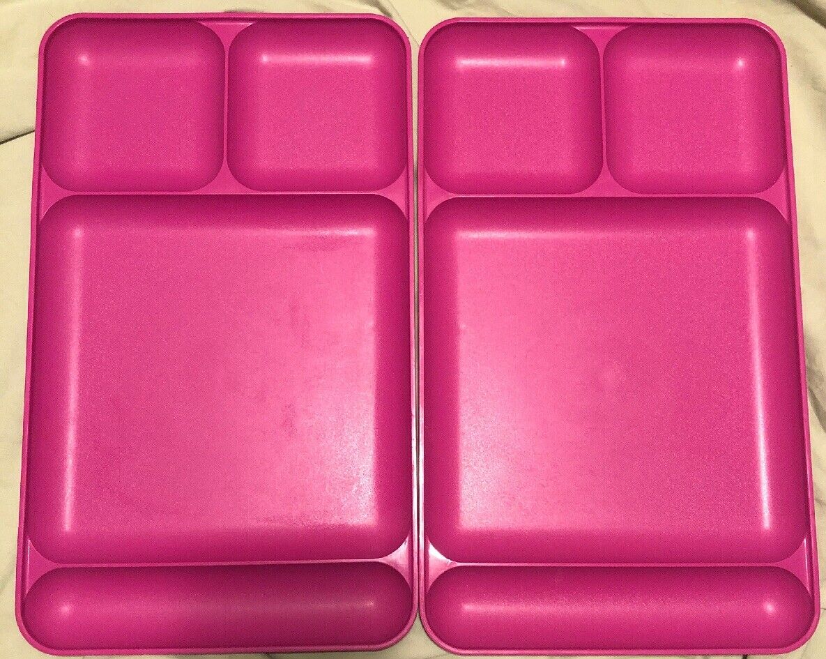 8 Tupperware Vtg 90’s Divided Lunch Trays Camping Purple Teal Pink Fuchsia #1535 Popularna WYPRZEDAŻ, świetne okazje