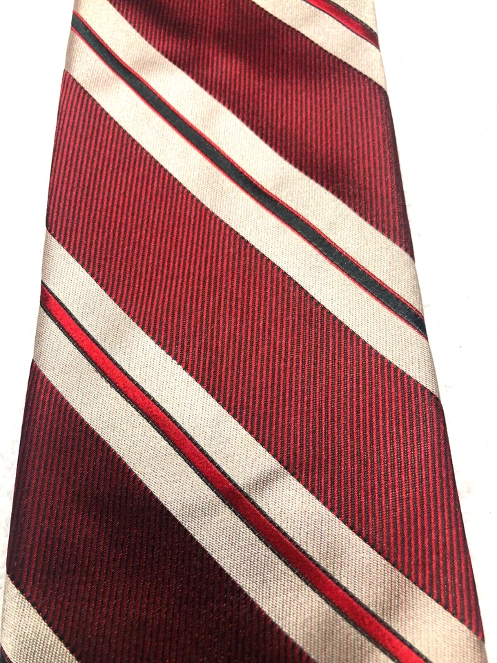 EXPRESS MENS TIE RED WITH RED WHITE STRIPES 3.75 X 61 - Image 3 of 4
