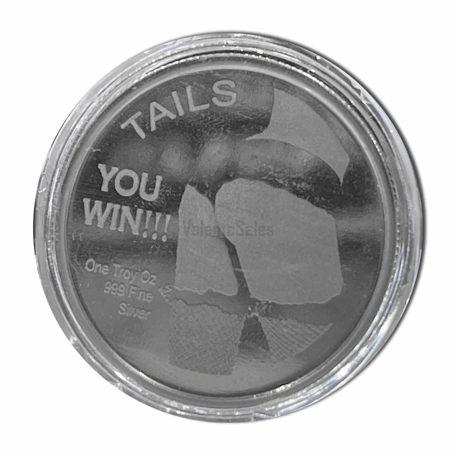 Heads You Win, Tails You Win Woman 1 Oz 999 Silver Round Adult Sexy
