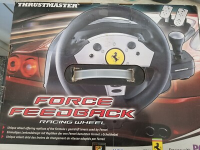 NEW Thrustmaster FERRARI Force Feedback Racing Wheel Manual Gearshift + Pedals