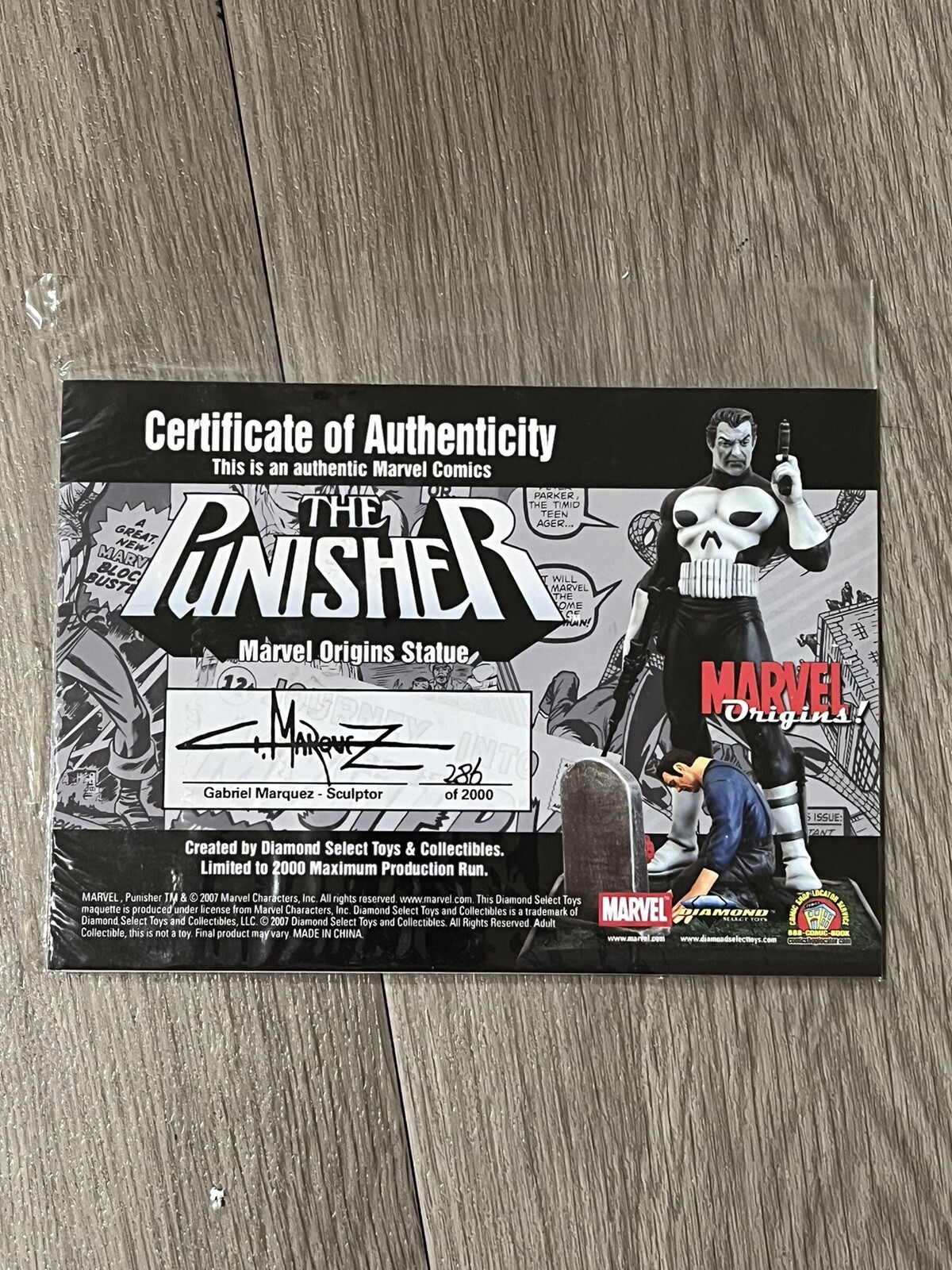 THE PUNISHER MARVEL ORIGINS STATUE 20O7 SCULPTED BY GABRIEL MARQUEZ NO