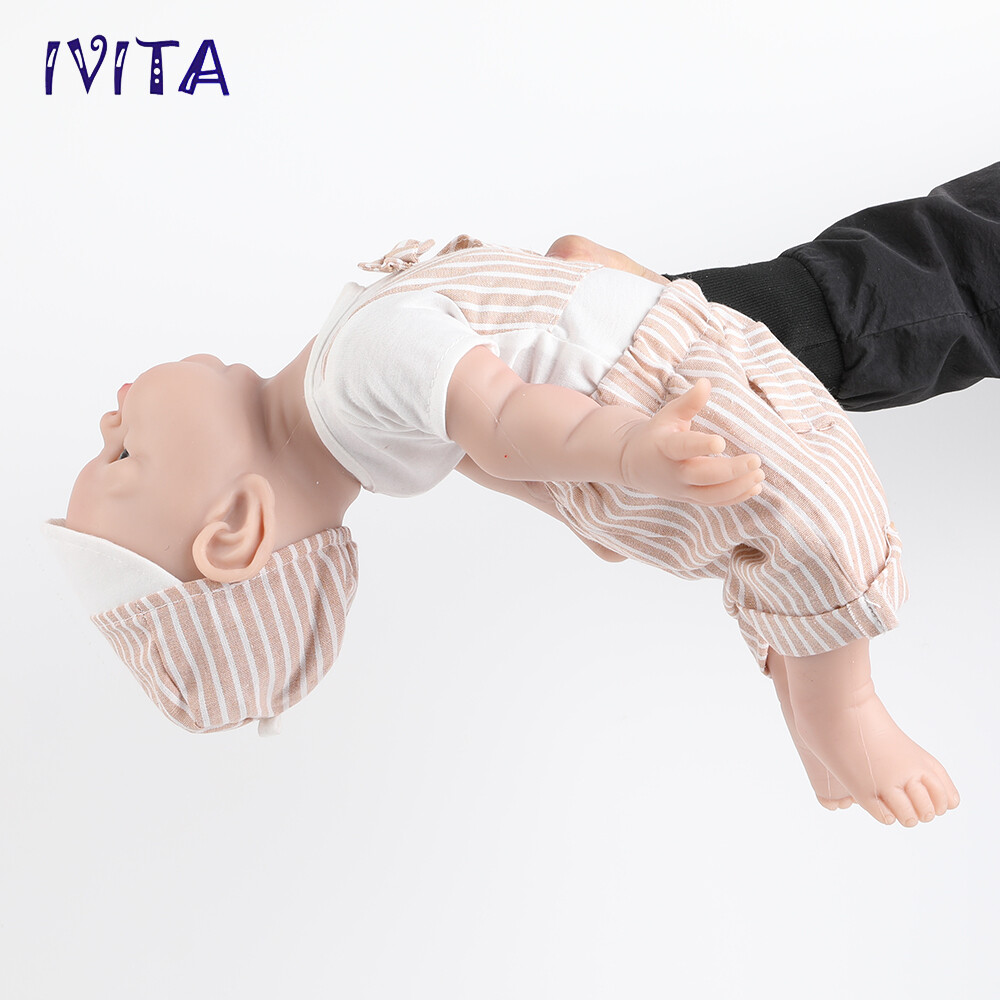 IVITA 19" Platinum Silicone Reborn  Boy And Girl Baby Newborn Baby Doll Toy