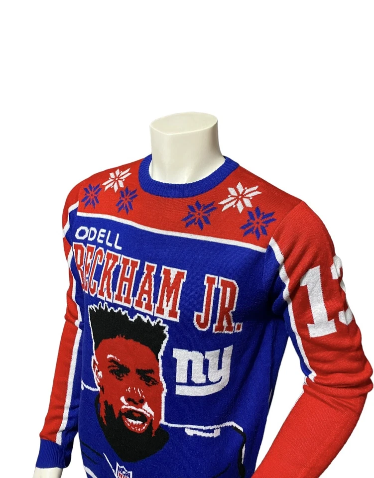 Suéter de ropa del equipo de la NFL Odell Beckham Jr. New York Giants para hombre acrílico mediano Foto 4 de 4